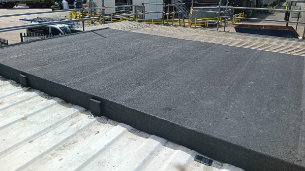 Commercial roof inspection from scaffolding by FRR Midlands